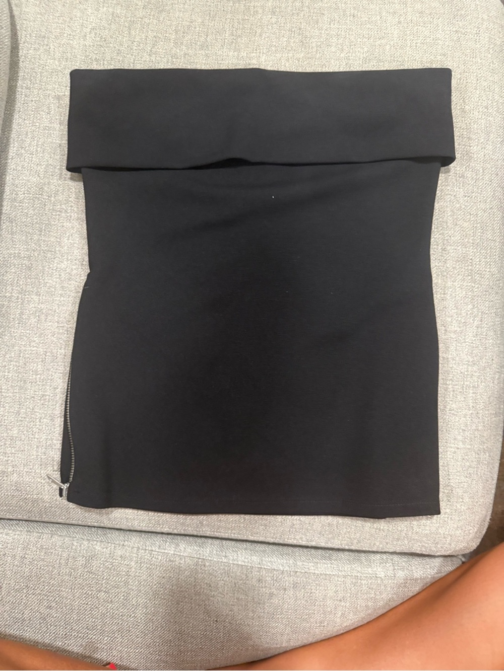 Zara Black Strapless Top with Side Zip
